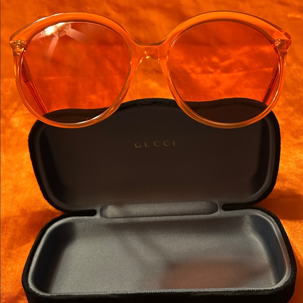 Gucci Orange Round Sunglasses